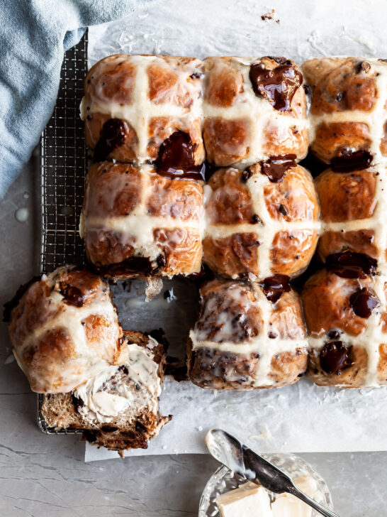 Vegan Chocolate Chip Hot Cross Buns