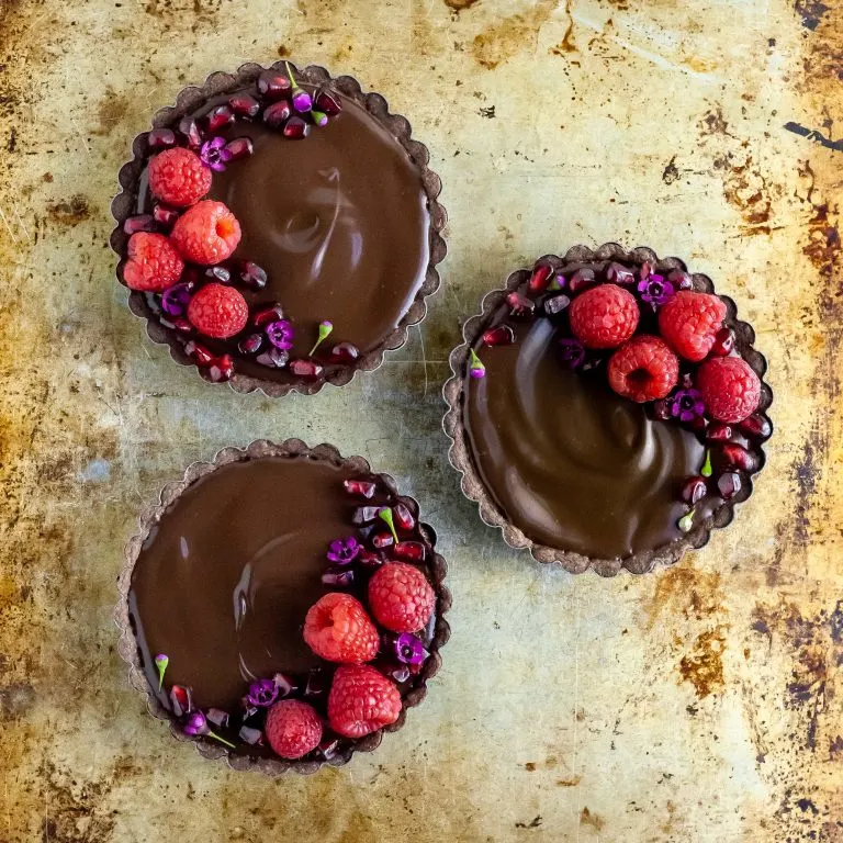 Vegan Chocolate Raspberry Dream Tarts