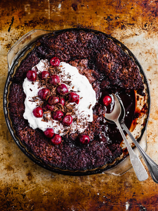 Saucy Cherry Chocolate Fudge Cake
