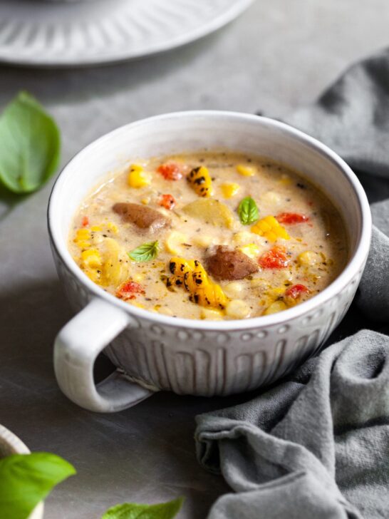 Creamy Corn & Potato Chowder – Vegan & Gluten-Free