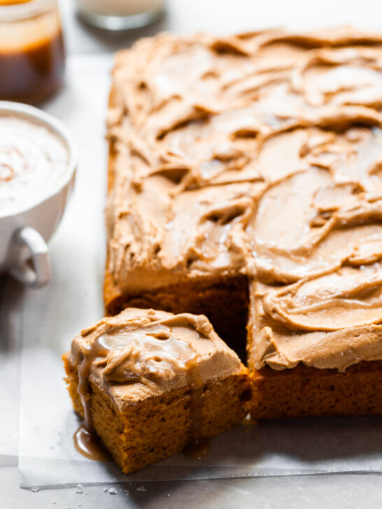 Vegan Pumpkin Cake with Butterscotch Swirl