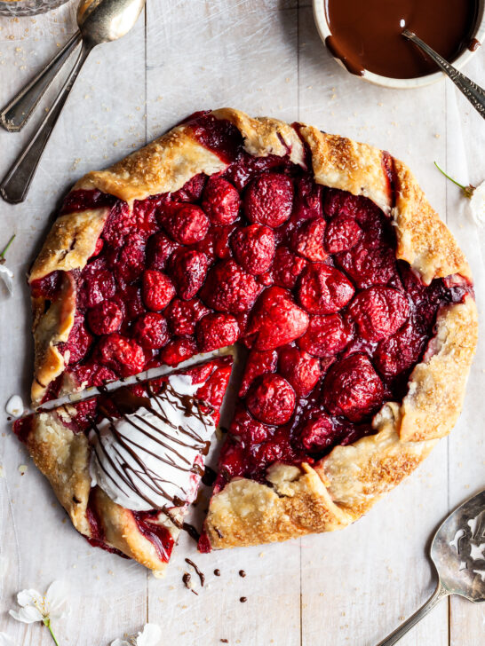 Vegan Strawberry Galette with Hazelnut Chocolate Cream
