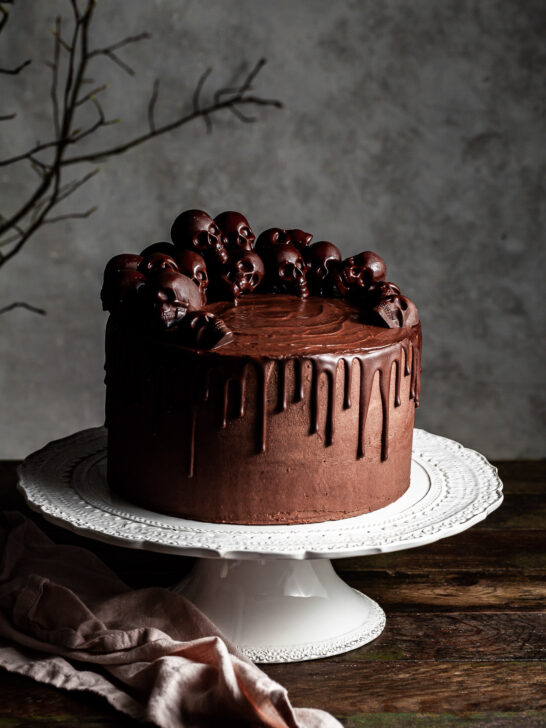 Vegan Chocolate Layer Skull Cake