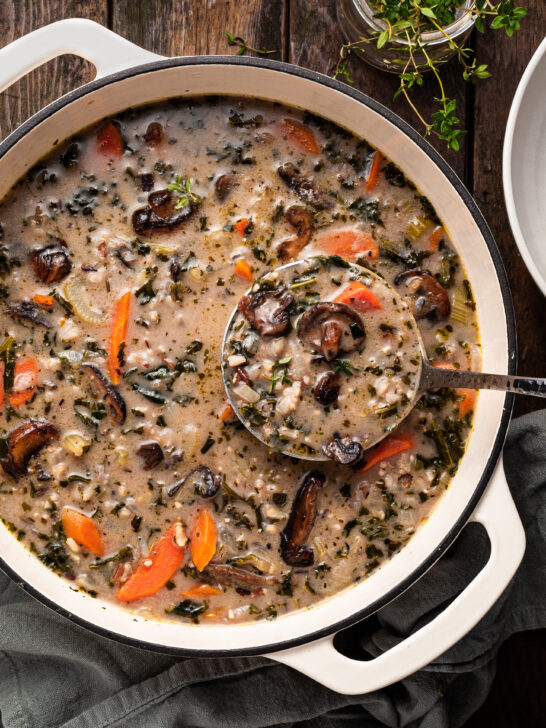 Creamy Vegan Mushroom Wild Rice Soup