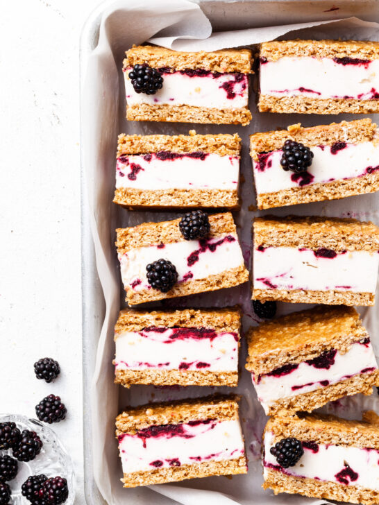 Oatmeal Berry Swirl Ice Cream Sandwiches (Vegan)